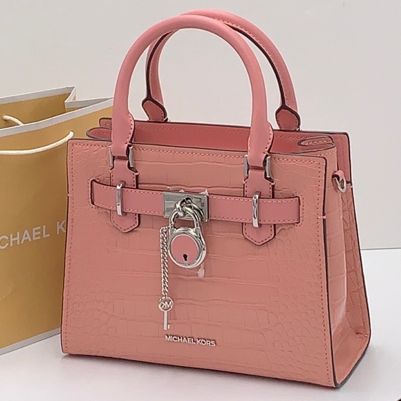 Michael Kors Handbags - MICHAEL KORS
Hamilton Small Crocodile Embossed Faux Leather Satchel
Primrose
NWT